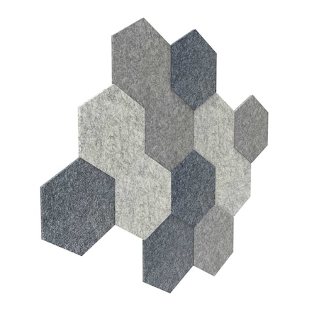 Luxor RECLAIM Stick-On Decorative Acoustic Panels - Ocean Foam Combo 12-Pack RCLMHEX001